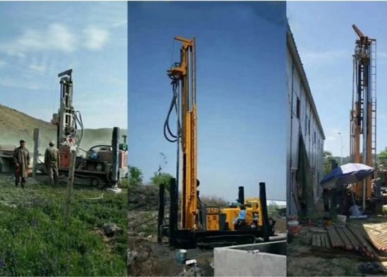 मल्टीफ़ंक्शनल 400 मीटर वाटर वेल ड्रिलिंग रिग हाइड्रोलिक क्रॉलर माउंटेड