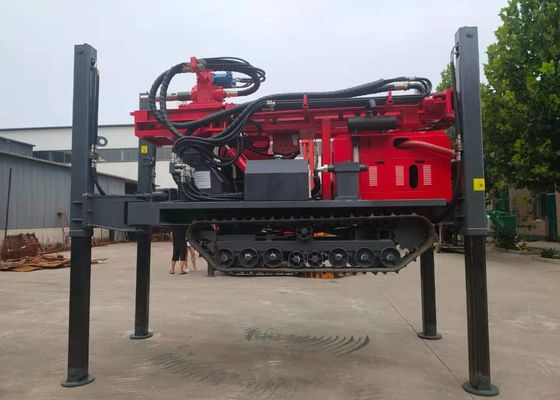 रेड कलर सेंट 350 मीटर 92kw 305mm क्रॉलर माउंटेड ड्रिल रिग